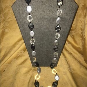 Chic Black, Silver, and Gold Necklace